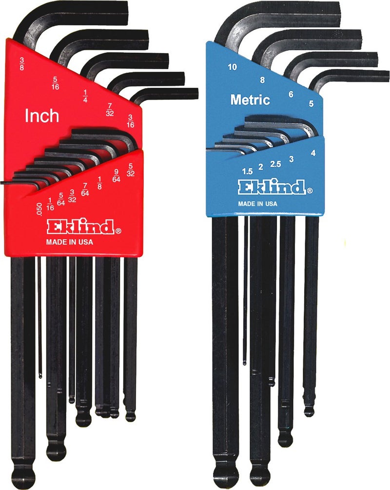 Eklind Tool Eklind 13222 Ball-Hex L-Key allen wrench Combo- Inch / MM (2 sets 22pc), 22-piece set - Image 1